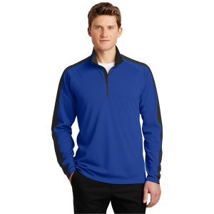 Sport-Tek® Sport-Wick® Textured Colorblock 1/4-Zip Pullover
